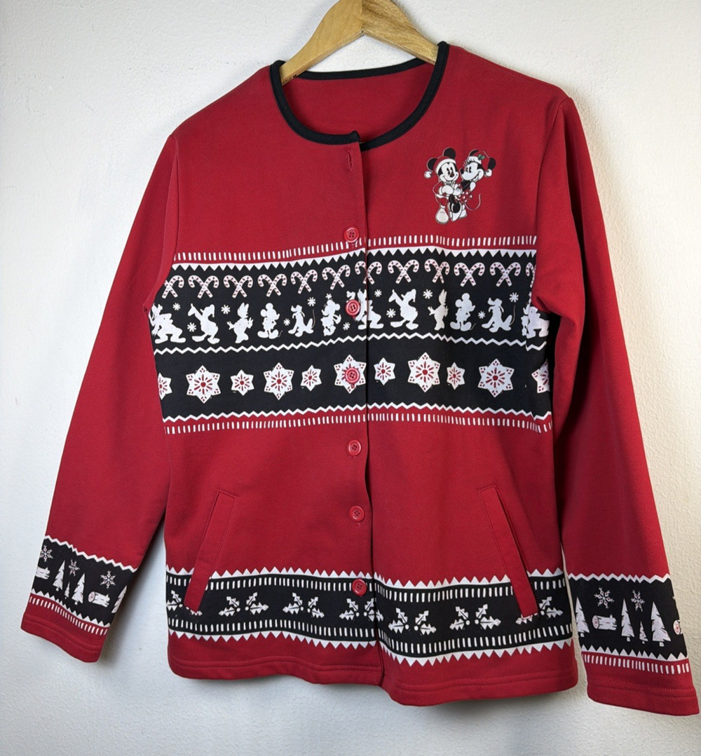 Disney Bradford Exchange Christmas Cozy Times Together Mickey Jacket Large